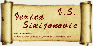 Verica Simijonović vizit kartica